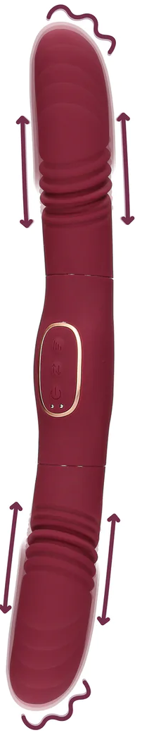 Double-Sided Thrusting Vibrator - Merlot Grape