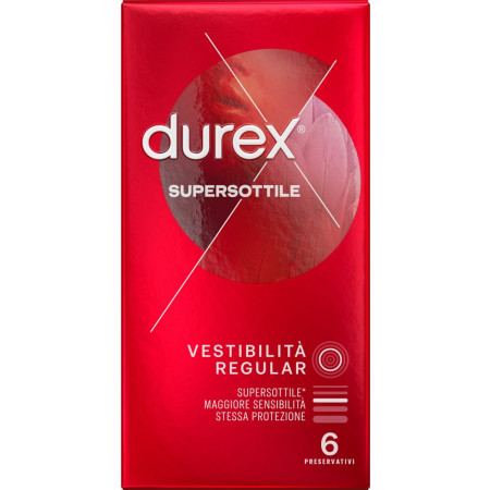 Preservativi sottili supersottile Regular 6 pezzi Durex