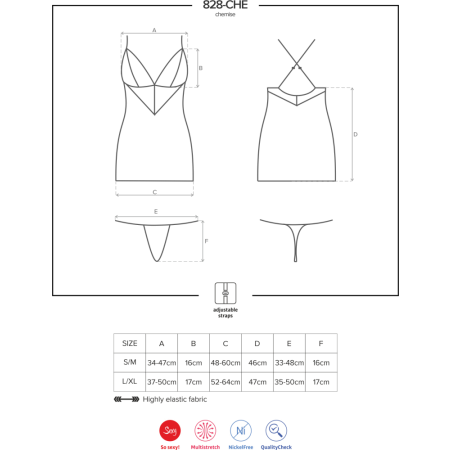 Chemise con perizoma 828-CHE-1 Obsessive