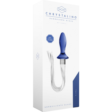 Plug in vetro con flogger Chrystalino Tail - Blue