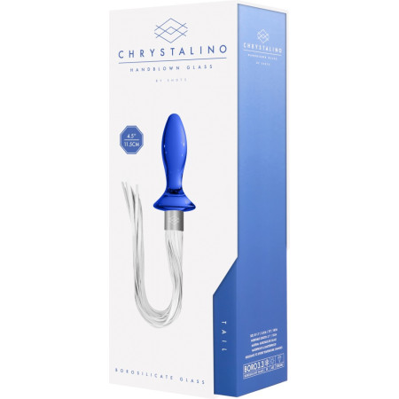 Plug in vetro con flogger Chrystalino Tail - Blue