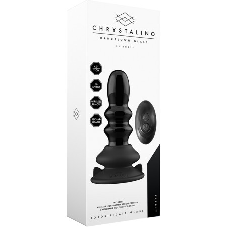 Plug anale vibrante in vetro Ribbly Chrystalino