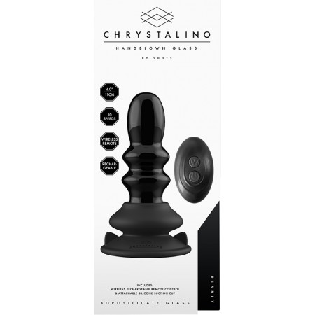 Plug anale vibrante in vetro Ribbly Chrystalino