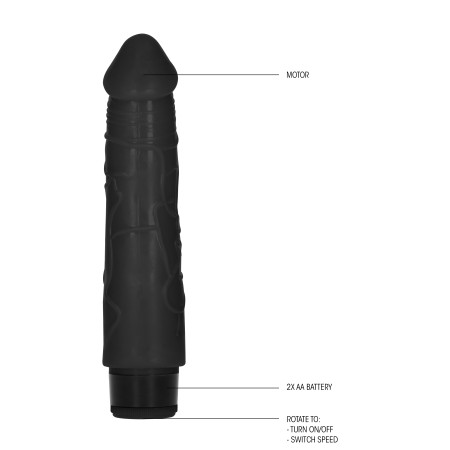 Vibratore realistico GC 8 Inch Thick Realistic Dildo Vibe - nero