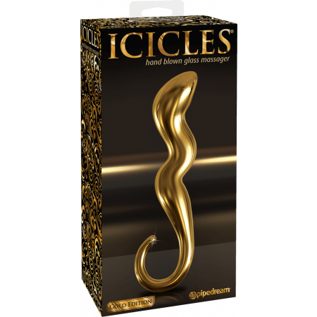 Pipedream Icicles G01 Gold Edition - dildo in vetro
