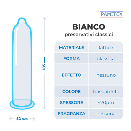 Preservativi classici Bianco Pamitex