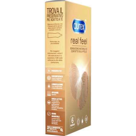 Durex Real Feel - preservativi anallergici 6 pezzi