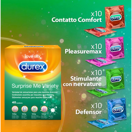 Preservativi misti Surprise Me Variety Box Durex