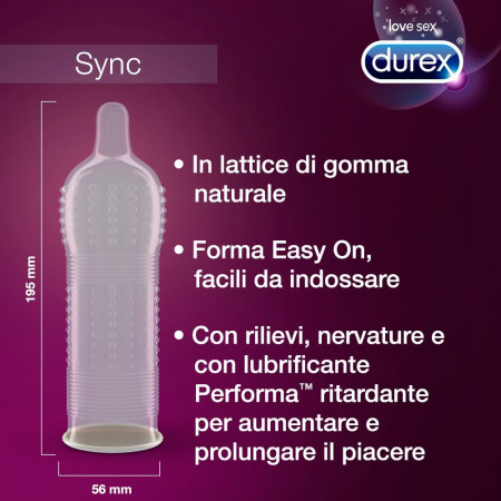 Durex Sync Orgasmic - preservativi ritardanti & stimolanti