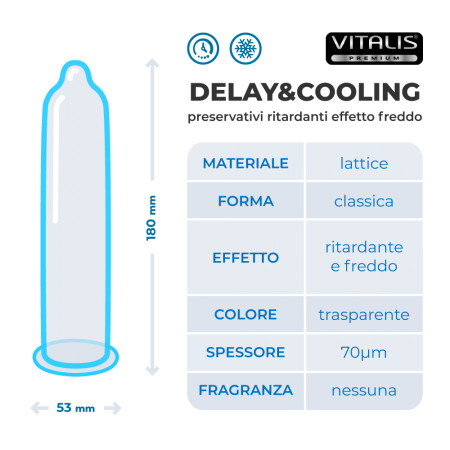 Preservativi ritardanti effetto freddo Delay&Cooling Vitalis