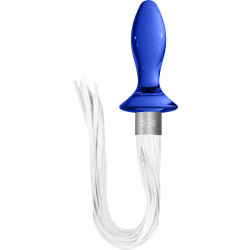 Plug in vetro con flogger Chrystalino Tail - Blue