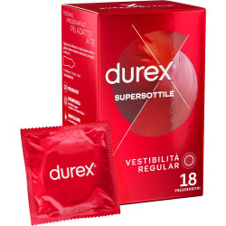 Preservativi sottili supersottile Regular 18 pezzi Durex