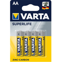 Pile Varta Superlife AA - blister 4 batterie a zinco carbone