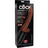 Vibratore riscaldante 7.5" Thrusting Cock With Balls - Brown